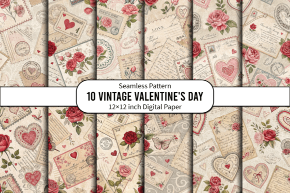 Download Antique Valentine Postcard Patterns - Valentine Collection