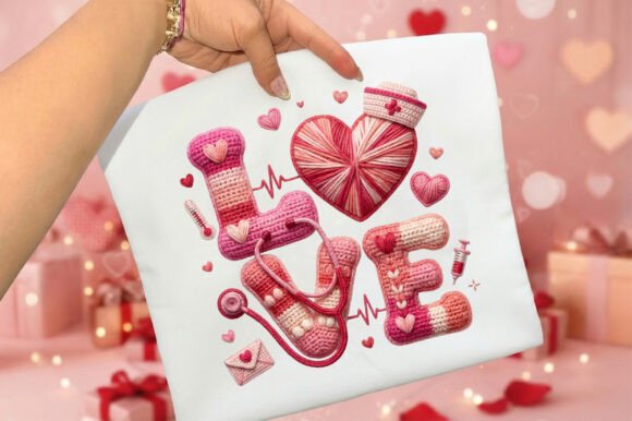 Download LOVE Crochet Yarn Nurse Valentine PNG - Valentine Collection