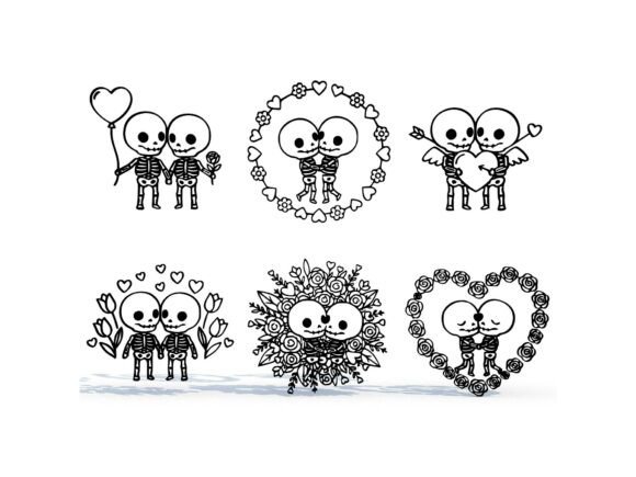 Download Valentine Skeleton Couple SVG Bundle 💀 - Valentine Collection