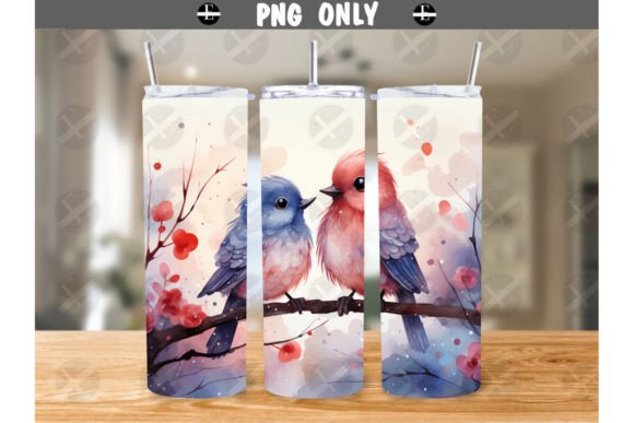 Download Valentines Tumbler Wraps Love Birds PNG - Valentine Collection