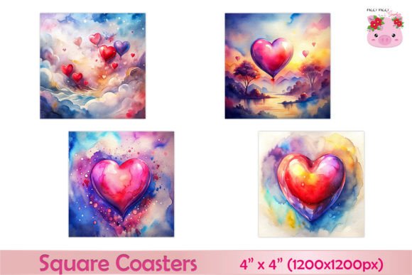 Download Heart Love Printable Valentine Coasters - Valentine Collection