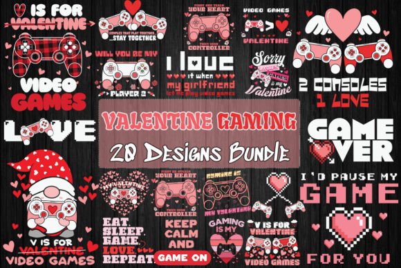 Download Gamer Valentine Bundle SVG 20 Designs - Valentine Collection