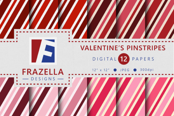 Download Vintage Valentine Pinstripes Pattern - Valentine Collection