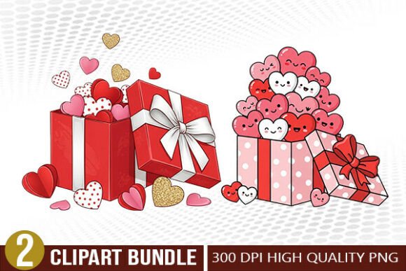 Download Valentine Surprise Gift Box Illustration - Valentine Collection