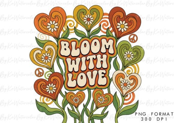 Download Bloom with Love Groovy Valentine PNG - Valentine Collection