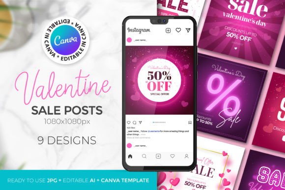 Download Valentine's Day Sale-9 Instagram Posts - Valentine Collection