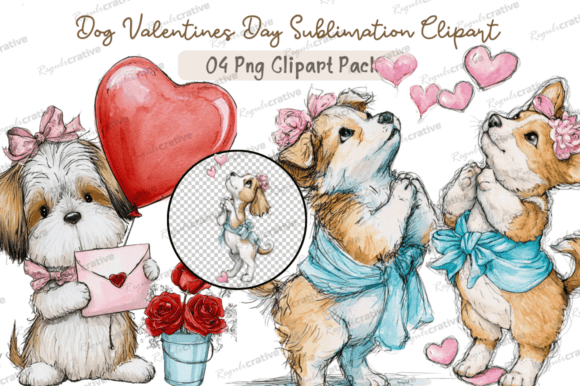 Download Dog Valentines Day Clipart,Whimsical Dog - Valentine Collection