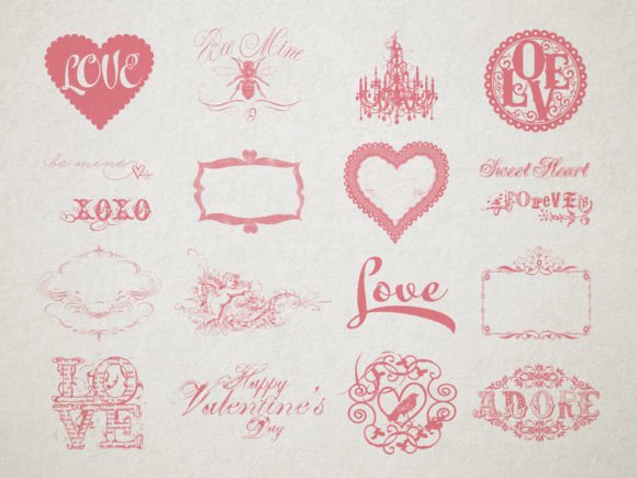 Download Pink Vintage Valentine Greetings Frames - Valentine Collection
