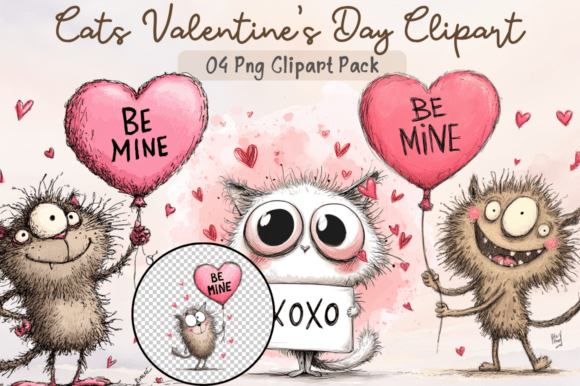 Download Cats Valentine's Day Clipart PNG, Cute - Valentine Collection