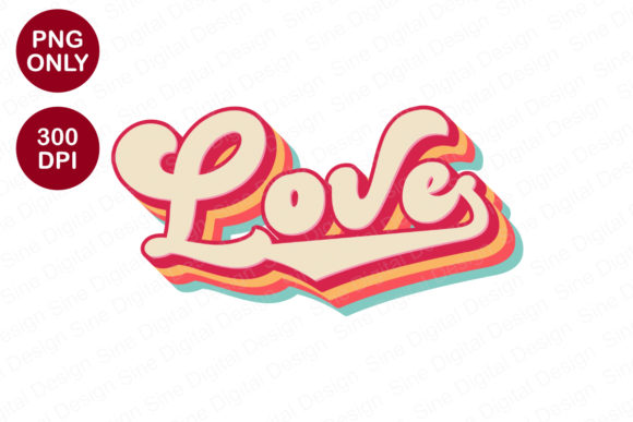 Download Retro Love Valentine Sublimation Clipart - Valentine Collection
