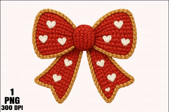 Download Yarn Faux Embroidery Valentine Bow PNG - Valentine Collection