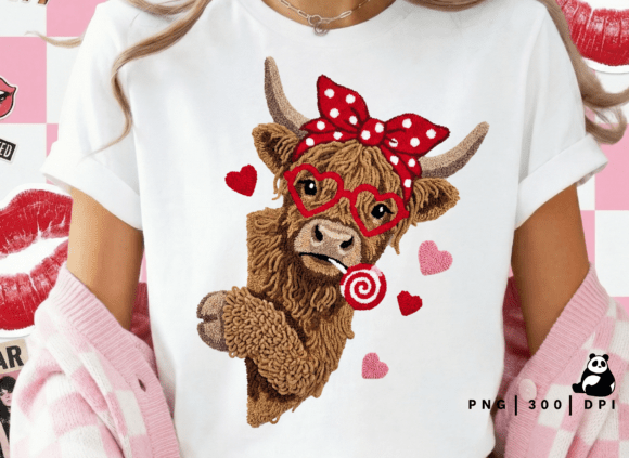 Download Valentine Highland Cow Png Faux Yarn Png - Valentine Collection