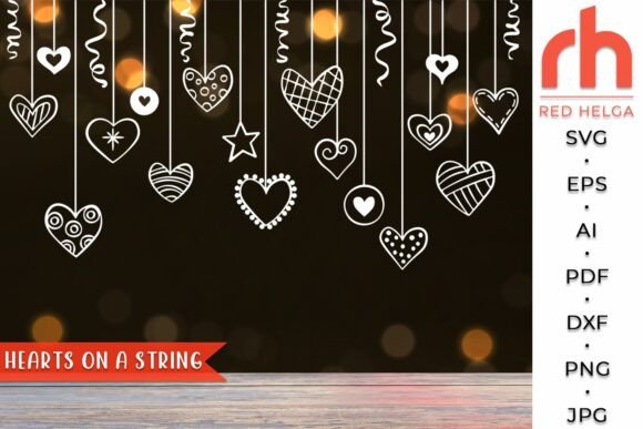 Download Hearts on a String SVG, Valentine Design - Premium Resources