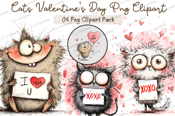 Download Cats Valentine's Day Clipart PNG, Cute - Valentine Collection
