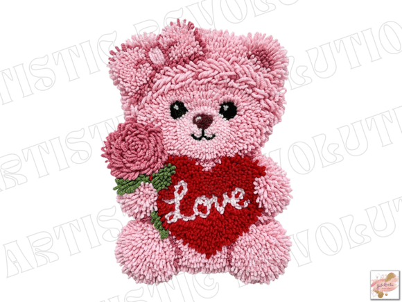 Download Latch Hook Valentine Teddy Bear Png - Valentine Collection