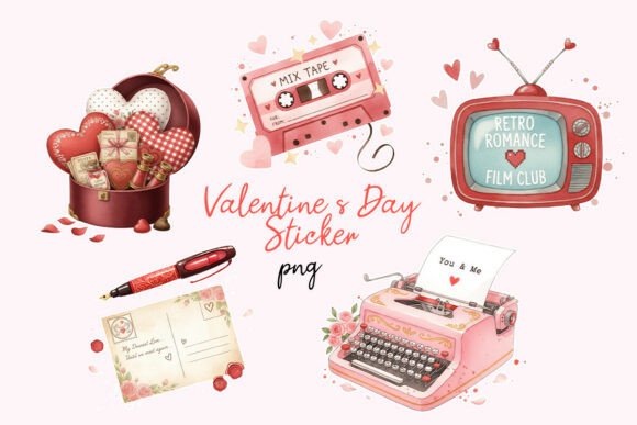 Download '90s Valentine’s Day Sticker Clipart PNG - Valentine Collection