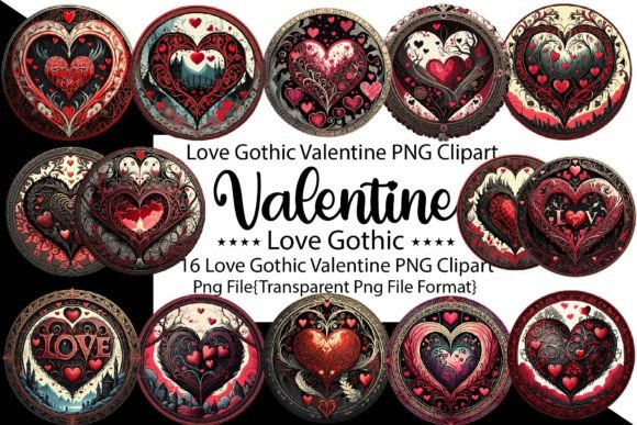 Download Love Gothic Valentine PNG Bundle - Valentine Collection