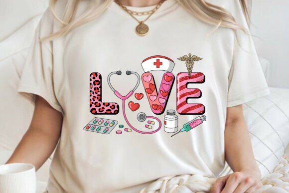 Download Love Valentines Day Nurse Doodle Tee PNG - Valentine Collection