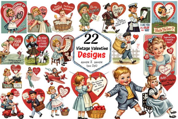 Download Vintage Valentine Designs for Your - Valentine Collection