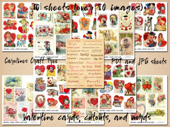 Download Valentine Cards, Cutouts and Words - Valentine Collection