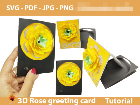 Download DIY 3D Rose Valentine Greeting Card - Valentine Collection