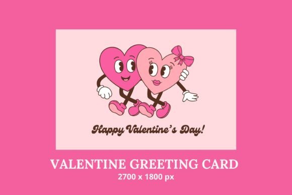 Download Groovy Valentine Greeting Card Printable - Valentine Collection