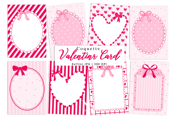 Download Pink Coquette Valentine Card &amp; Frame - Valentine Collection
