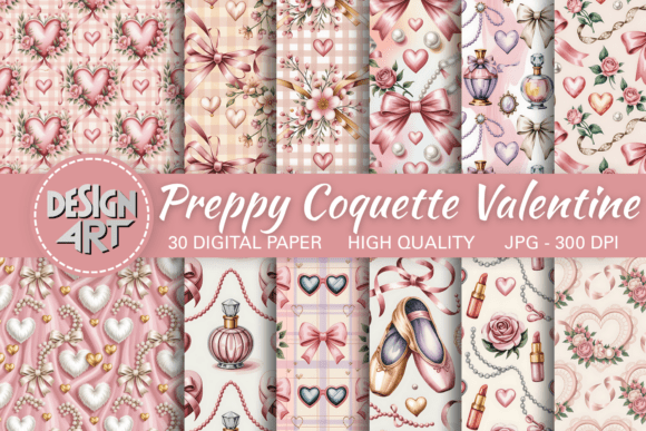 Download Preppy Coquette Valentine Pattern - Valentine Collection