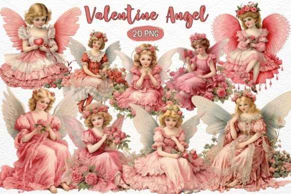 Download Vintage Valentine Angel Watercolor PNG - Valentine Collection