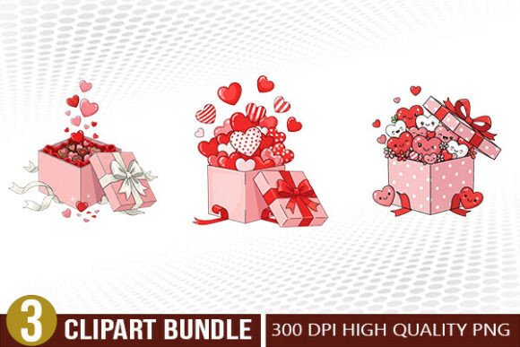 Download Valentine Surprise Gift Box Illustration - Valentine Collection