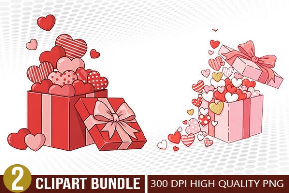 Download Valentine Surprise Gift Box Illustration - Valentine Collection