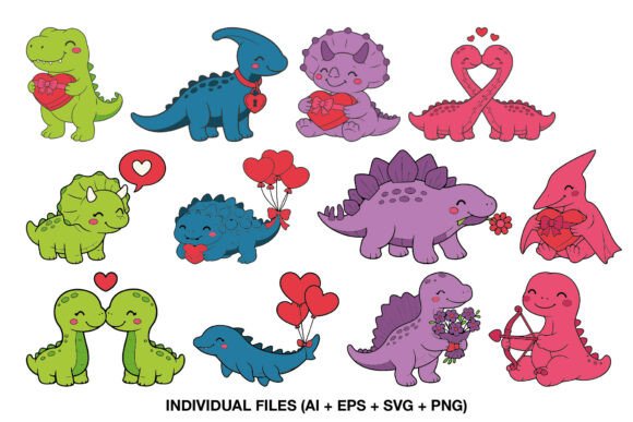 Download Valentine Dinosaur Card Graphics - Valentine Collection