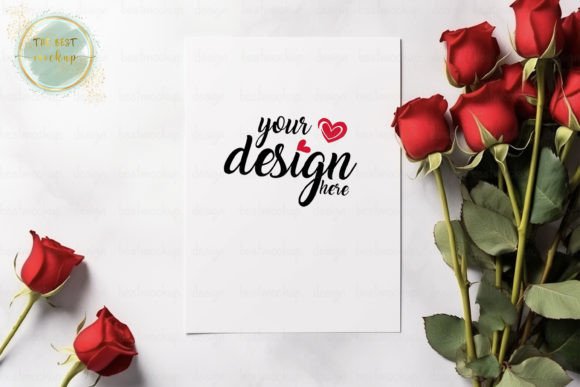 Download Roses Valentine Card Mockup - Valentine Collection