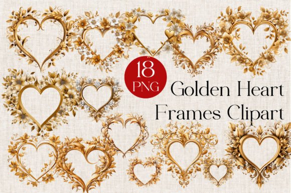 Download Gold Heart Frame Clipart, Valentines PNG - Valentine Collection