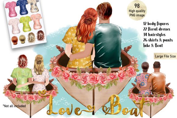 Download Love Boat Couple BFF DIY Valentines PNG - Valentine Collection