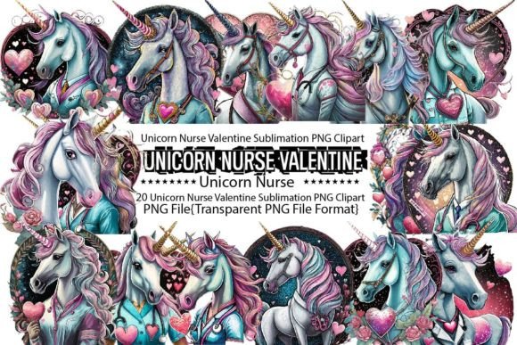 Download Unicorn Nurse Valentine Sublimation - Valentine Collection