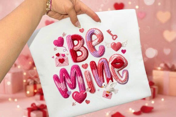 Download Be Mine Faux Yarn Crochet Valentine PNG - Valentine Collection