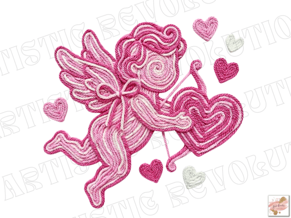 Download Faux Yarn Valentine Cupid Png Valentines - Valentine Collection