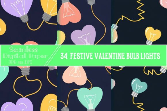 Download Festive Valentine Bulb Lights Pattern - Valentine Collection