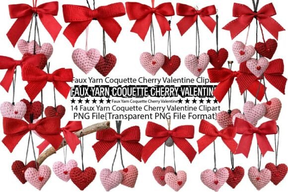Download Faux Yarn Coquette Cherry Valentine PNG - Valentine Collection