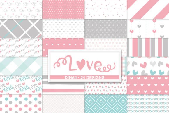 Download Pastel Valentine Digital Papers - Valentine Collection