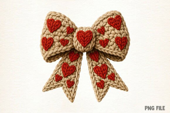 Download Yarn Valentine Heart Bow Png - Valentine Collection
