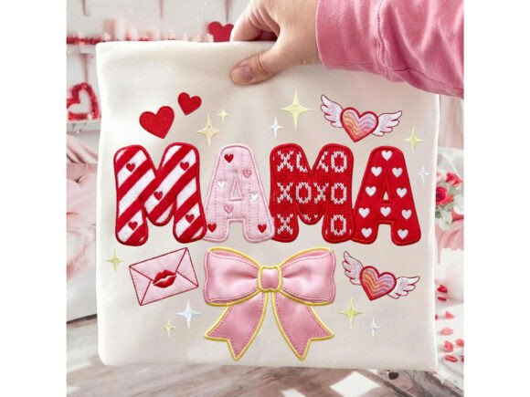 Download Mama Faux Embroidery Valentine Png - Valentine Collection