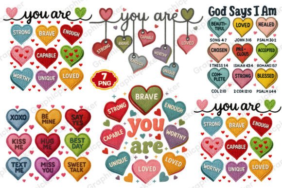 Download Crochet Valentine Candy Heart PNG Bundle - Valentine Collection