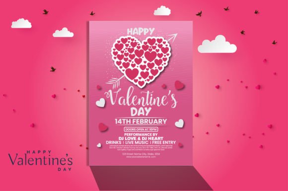 Download Valentines Day Flyer with Heart - Valentine Collection