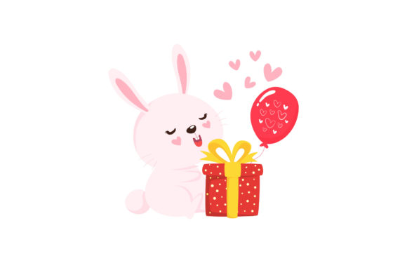 Download Valentine Rabbit Gift Box Illustration - Valentine Collection