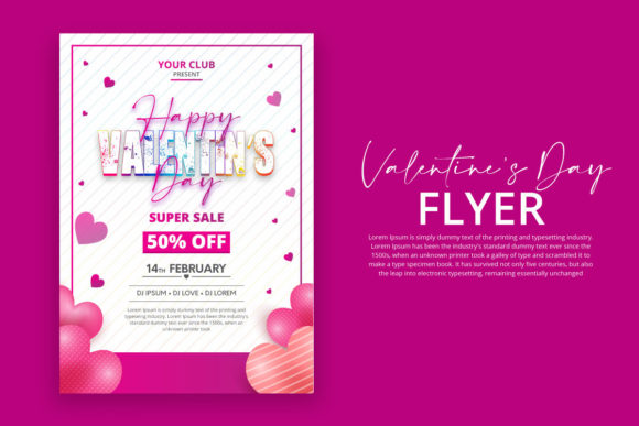 Download Happy Valentine's Day Flyer Design - Valentine Collection