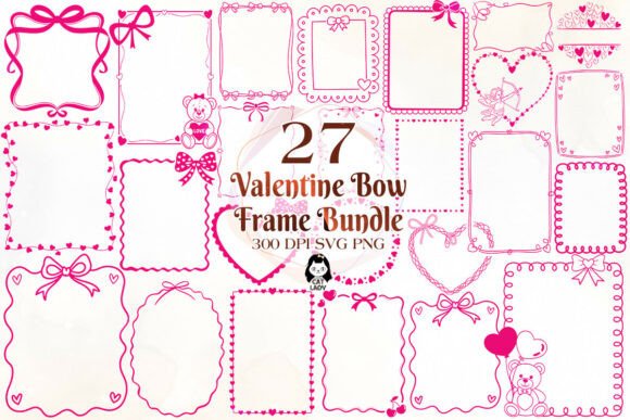 Download Coquette Valentine Bow Frame SVG Bundle - Valentine Collection