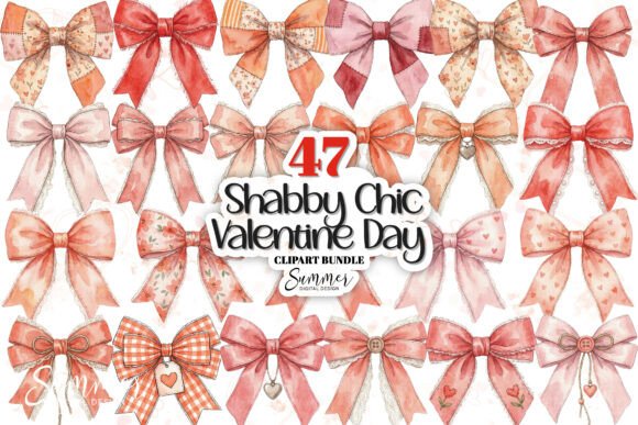 Download Valentine's Day Vintage Shabby Chic Bows - Valentine Collection