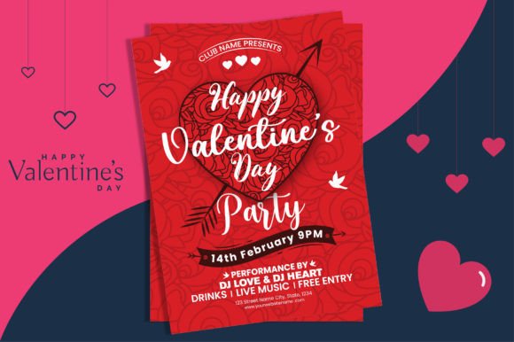 Download Valentines Day Party Flyer Template - Valentine Collection